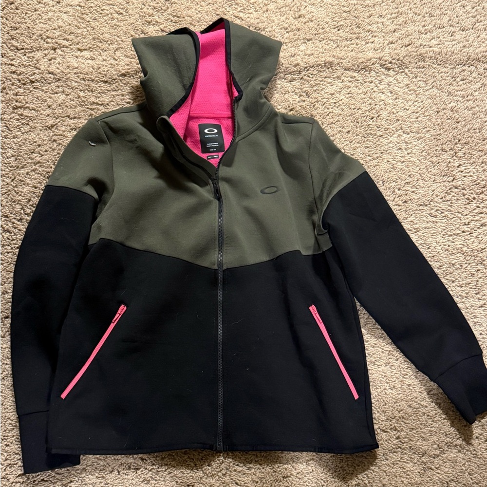 Oakley Black and Olive Jacket with Pink Accents